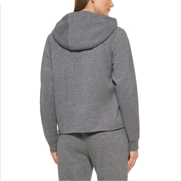 680. SMALL - CALVIN KLEIN - Gray Hoodie Logo Grey Loungewear Sporty NEW - Picture 3 of 4
